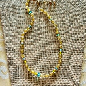 Gold Necklace with Elegant Beaded Design, new, one of a kind jewelry